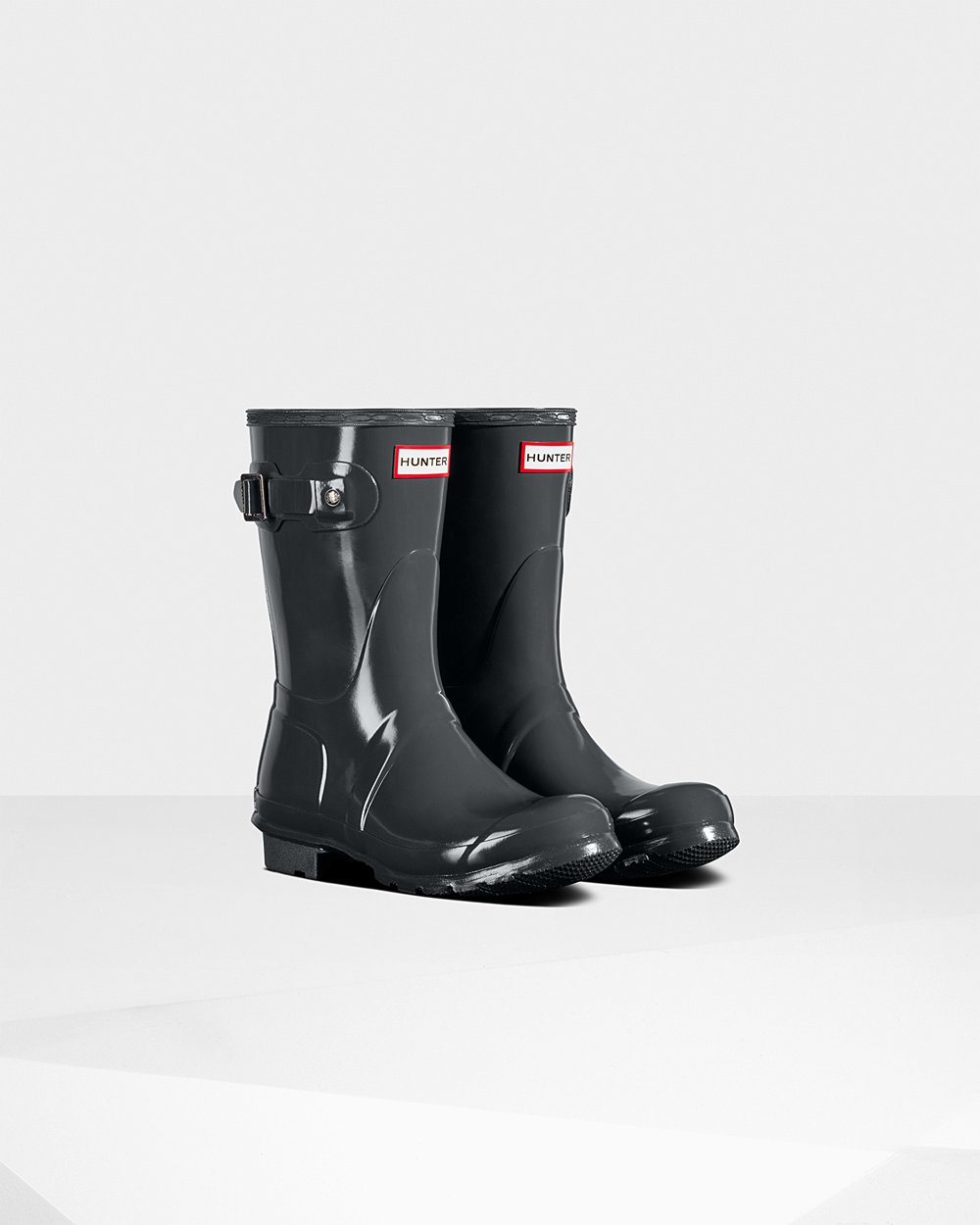 Krótkie Gumowce Damskie - Hunter Original Gloss - Jasny Zielone - JDYB-63907